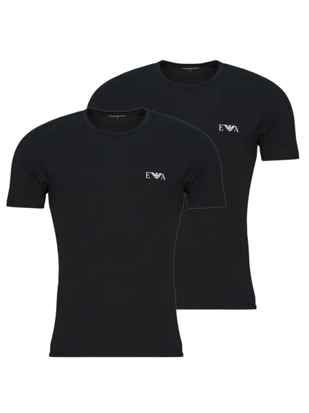 Tricou Emporio Armani cu decolteu în U negru