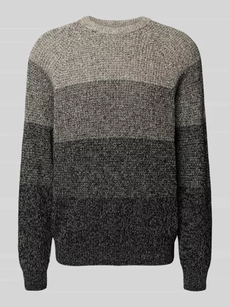 Sweter z dzianiny o kroju relaxed fit z czystej bawełny model ‘BIRK’ Only & Sons szary