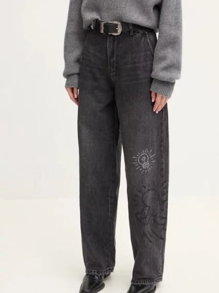 Дънки Miss Sixty x Keith Haring с висока талия сиво