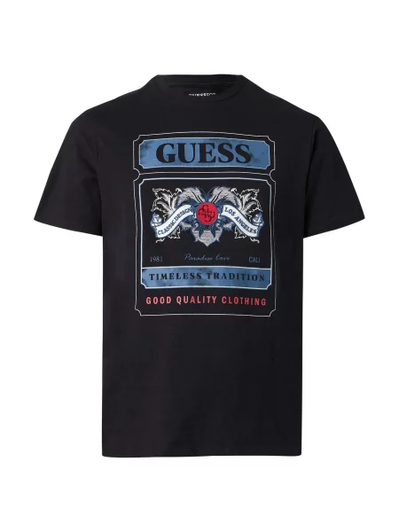 GUESS Tricou safir / roșu / negru alb