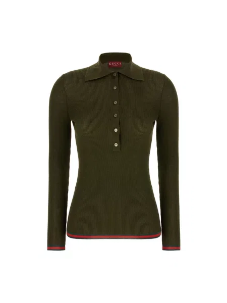 Jedwabny top Gucci zielony