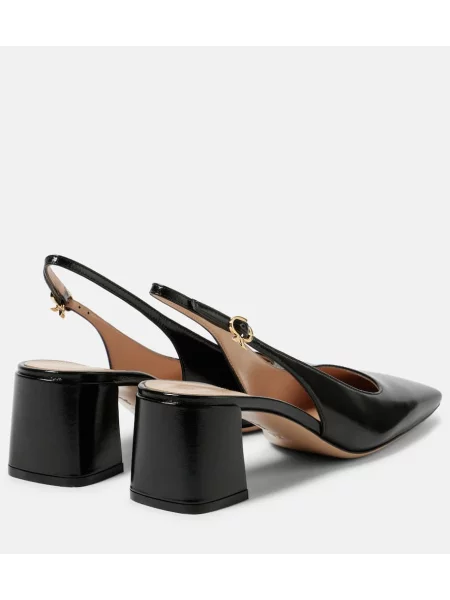 Pantofi cu toc Gianvito Rossi din piele slingback negru