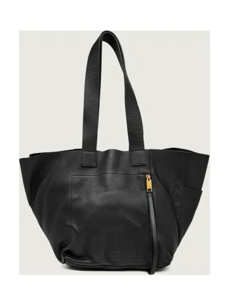 Geantă shopper Allsaints din piele alb