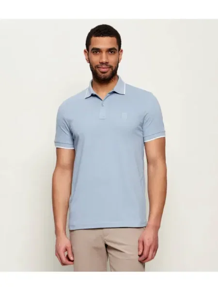 BOSS ORANGE Polo Passertip | pique albastru