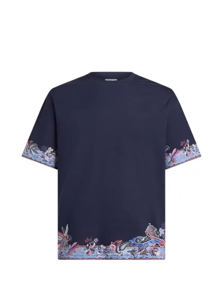 Tricou Etro cu imagine cu model paisley albastru