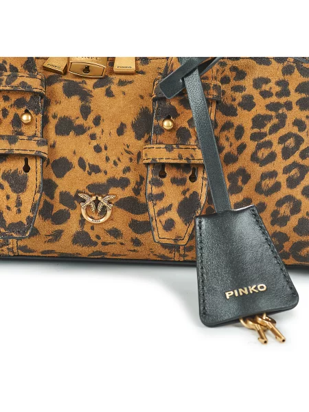 Rucsac Pinko din piele de căprioară maro