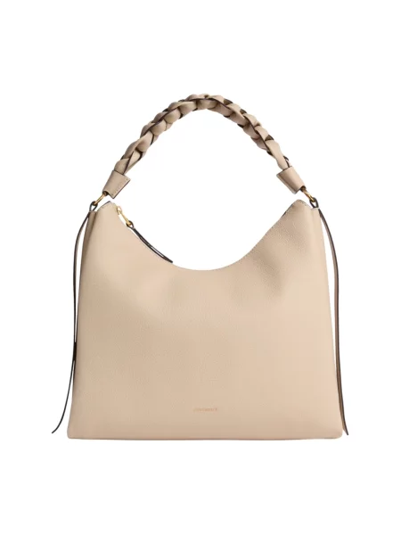 Torebka hobo Coccinelle skórzana beżowa