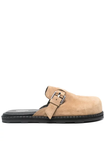 Papuci tip mules Moschino din piele de căprioară