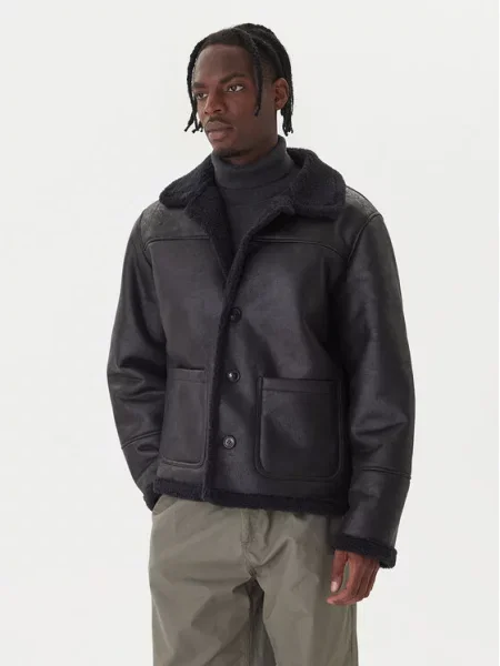Jack & Jones Dirbtinės odos striukė Cambridge juoda