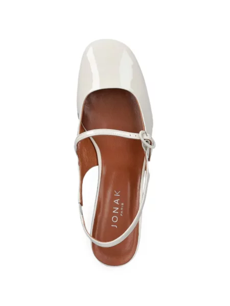Pantofi cu toc Jonak Paris slingback alb