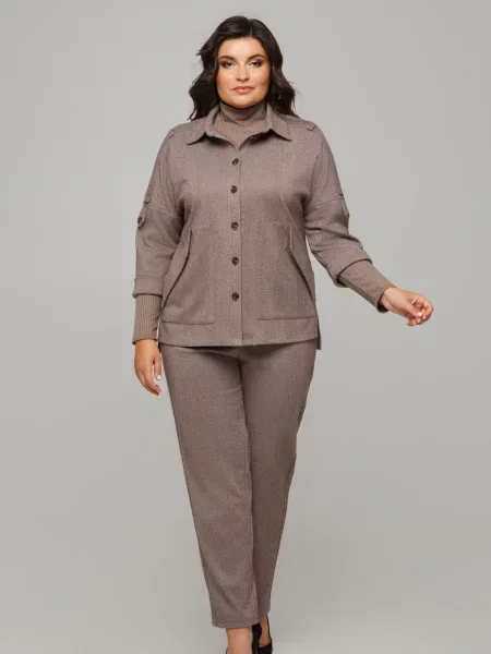 Піджак All Posa вовна/поліестер коричневий