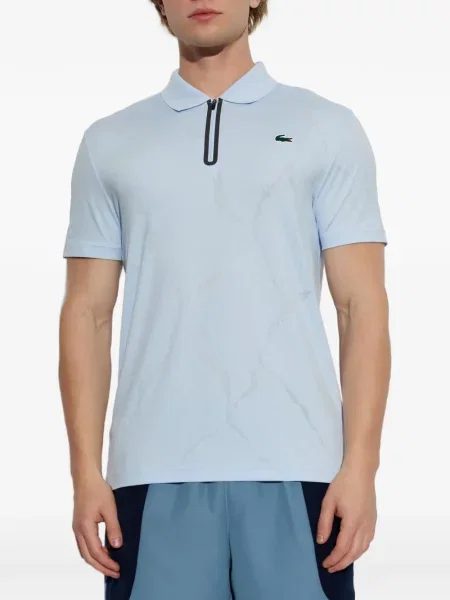Tricou polo Lacoste cu autograf albastru