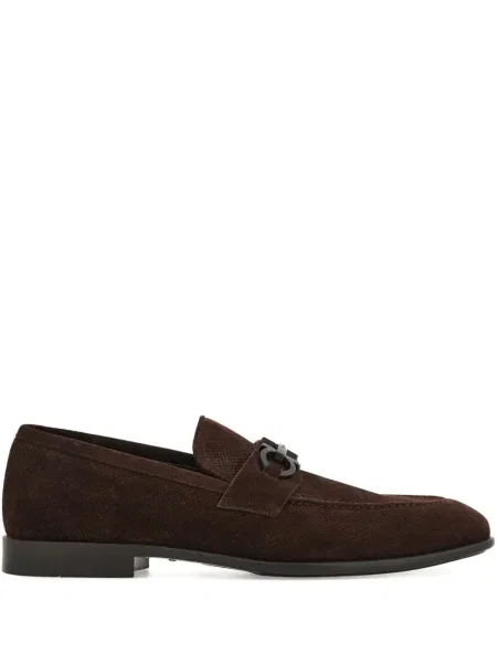 Pantofi loafer Ferragamo din piele de căprioară maro