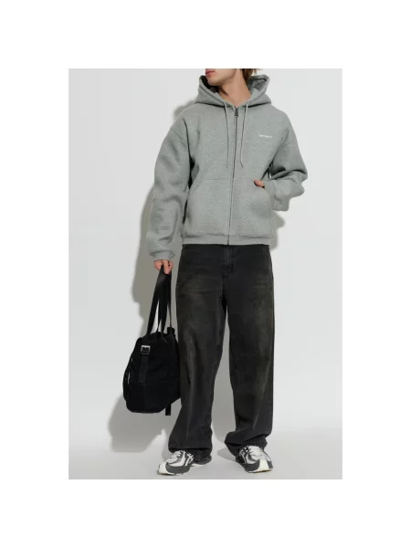 Bluza z kapturem Carhartt Wip z kapturem szara