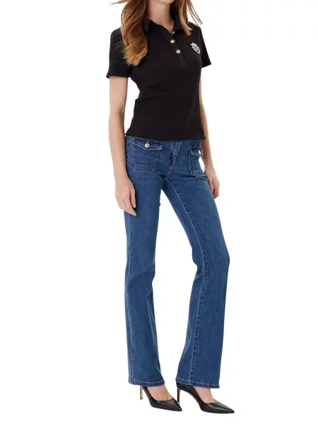 Morgan jeans medium waist albastru