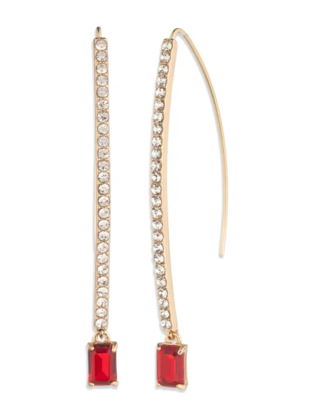 Lauren Ralph Lauren Cercei auriu transparent roșu