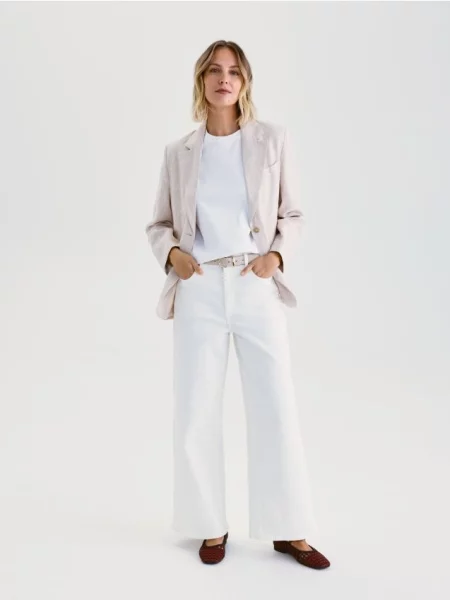 Reserved Джинси широкого крою білий