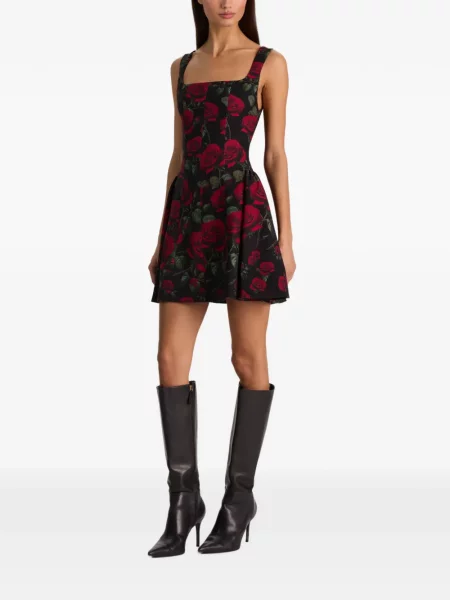 Rochie mini Alice + Olivia cu model floral cu imagine negru
