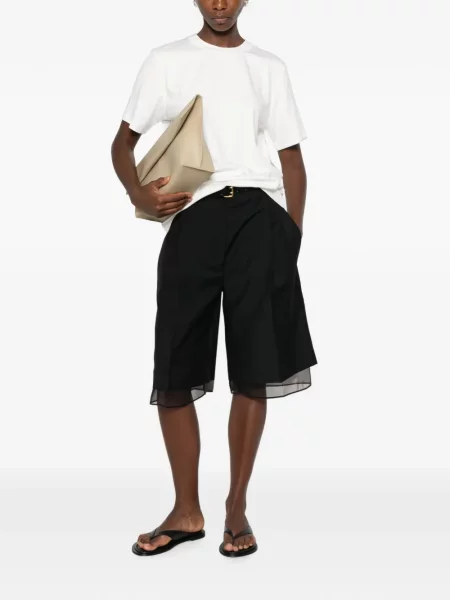 Scurt tricou Eleh cu decolteu rotund alb