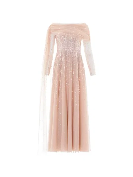 Rochie Needle & Thread cu paiete drapată roz