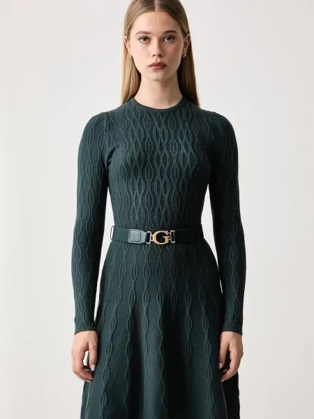 Guess rochie tricotată cu vâscoză YUKI verde
