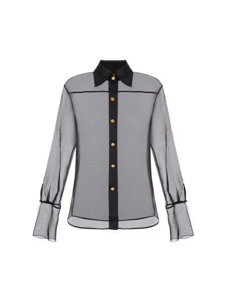 Koszula Elisabetta Franchi z organzy czarna