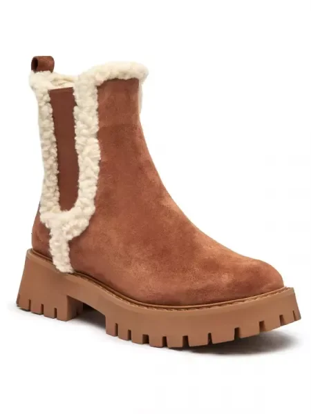 Michael Kors Bőr bokacsizma ASHER | shearling barna