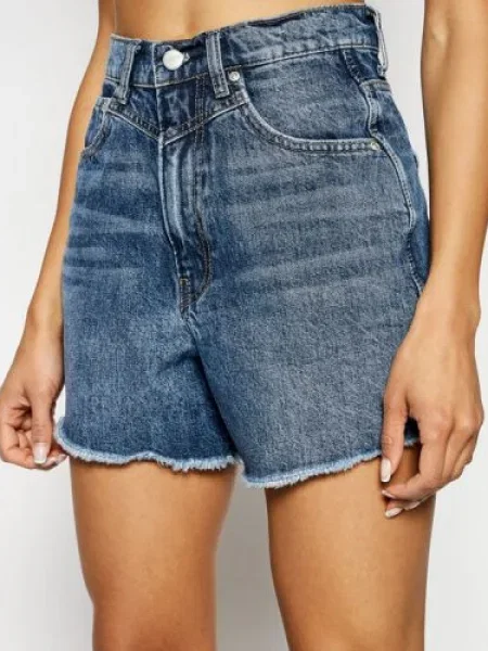 Pepe Jeans Pantaloni scurți de blugi ARCHIVE Rachel Regular Fit albastru