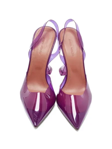 Pantofi cu toc Amina Muaddi slingback violet