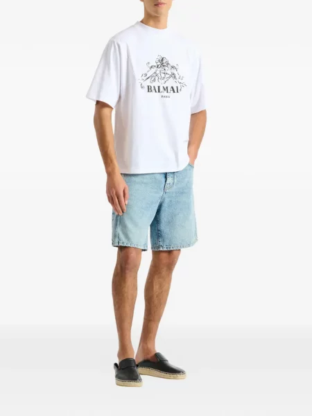 Tricou Balmain cu imagine alb