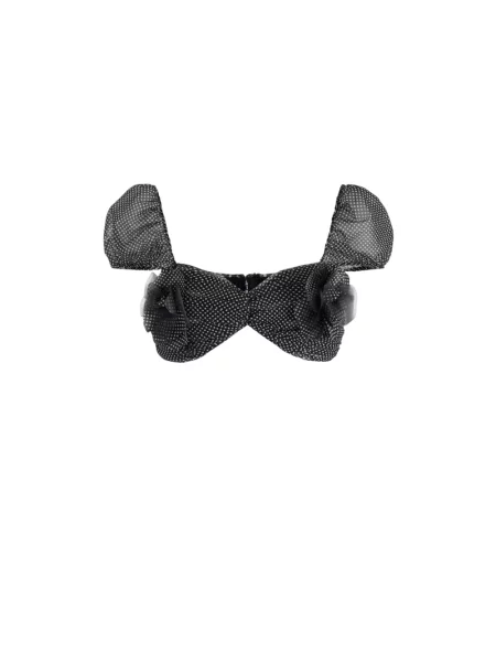 Bluzka Elisabetta Franchi z nadrukiem tiulowa czarna