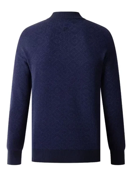 Sweter Shanghai Tang żakardowy niebieski