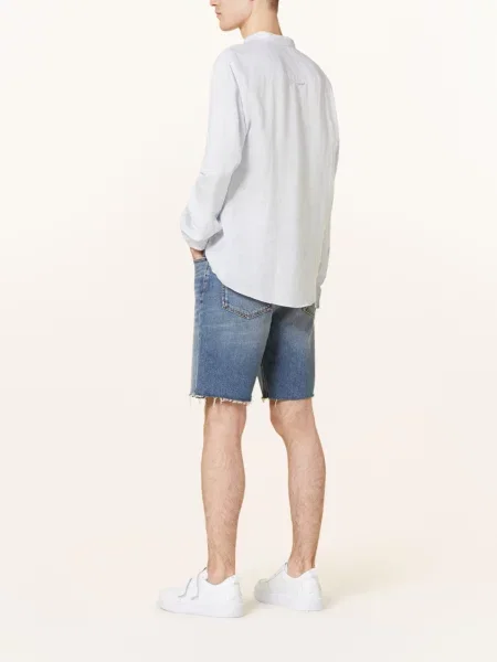 Hugo Koszula Z Lnu Elvory Slim Fit Ze Stójką blau czarna