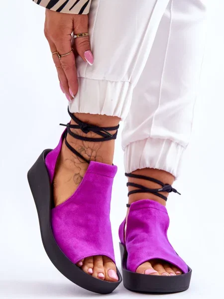 Sandali Zazoo iz semiša s polno peto