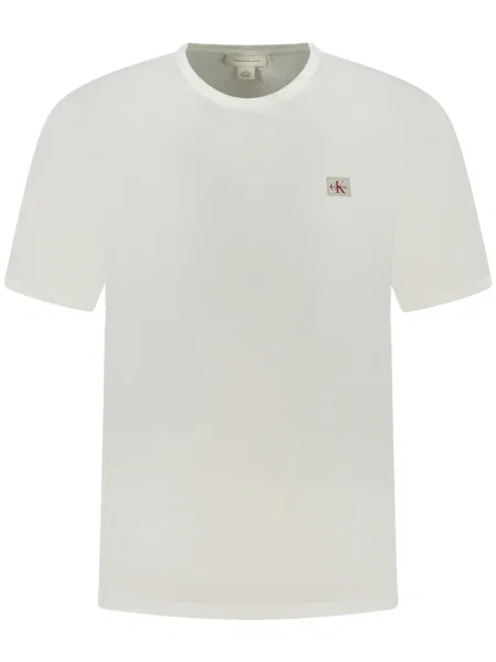 Scurt tricou Calvin Klein cu mâneci scurte clasic alb
