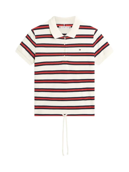 Tricou polo Tommy Hilfiger cu cordon alb