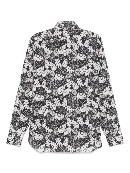 Cămașă Barba cu model floral cu imagine negru
