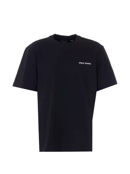 Tricou Daily Paper cu decolteu rotund negru