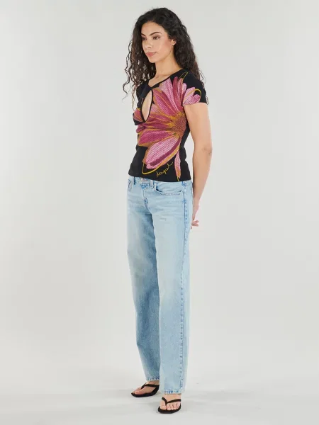 Desigual Tricou TS_DUBLIN Negru Casual Fit roz
