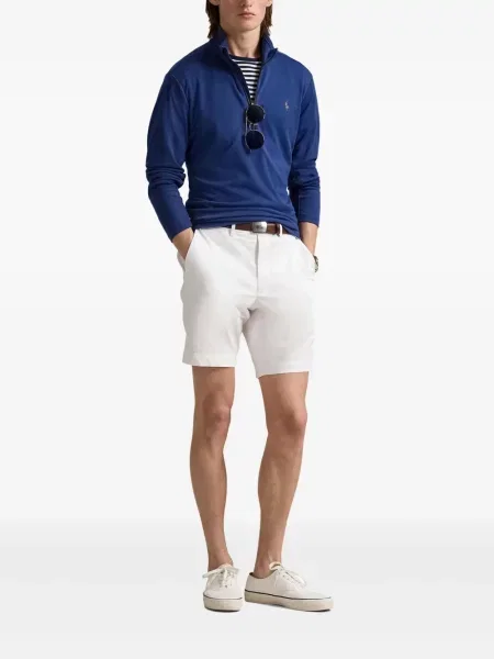 Pletene sportske kratke hlače Polo Ralph Lauren s printom bijela