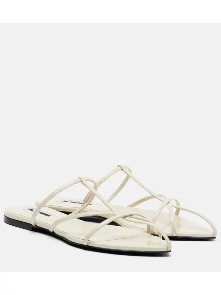 Sandale Jil Sander din piele alb