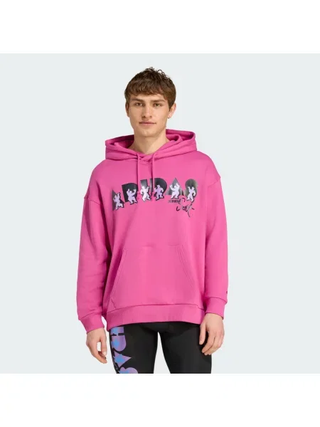 Adidas Mikina Jeremy Scott Pride Růžová Oversize černý