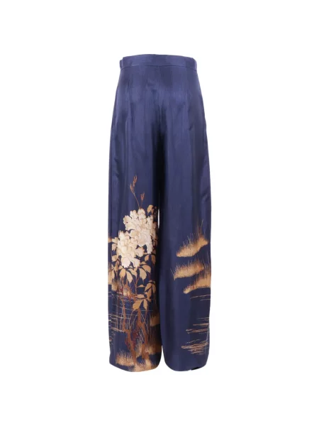Pantaloni Max Mara cu model floral cu imagine albastru