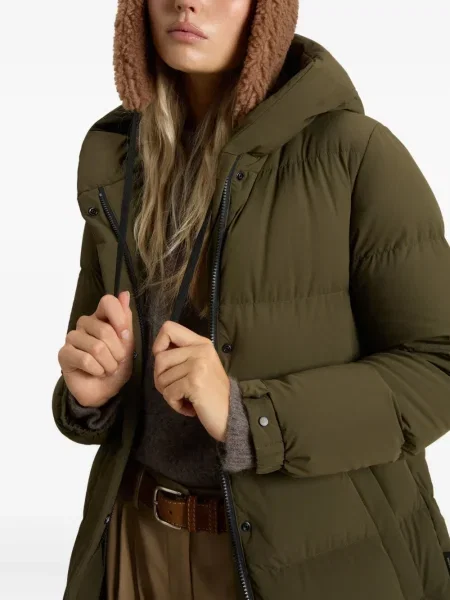 Palton Woolrich cu glugă verde