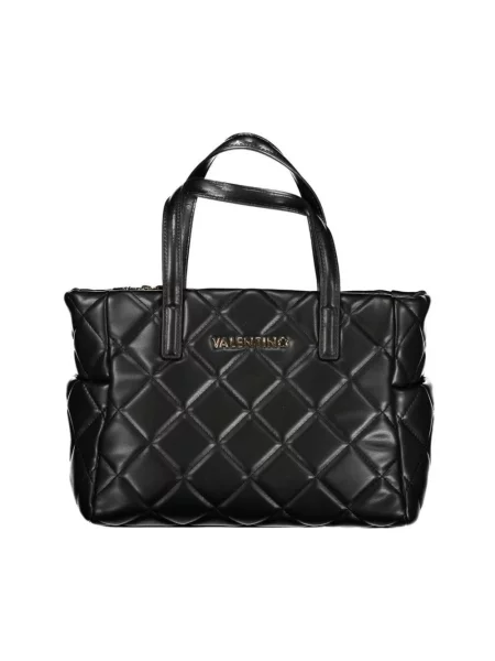 Lniana torebka Valentino Bags czarna