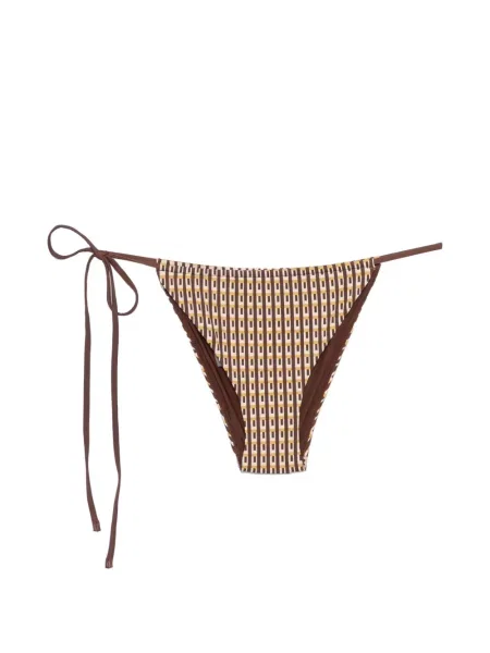 Bikini Sir cu imagine cu imprimeu geometric maro