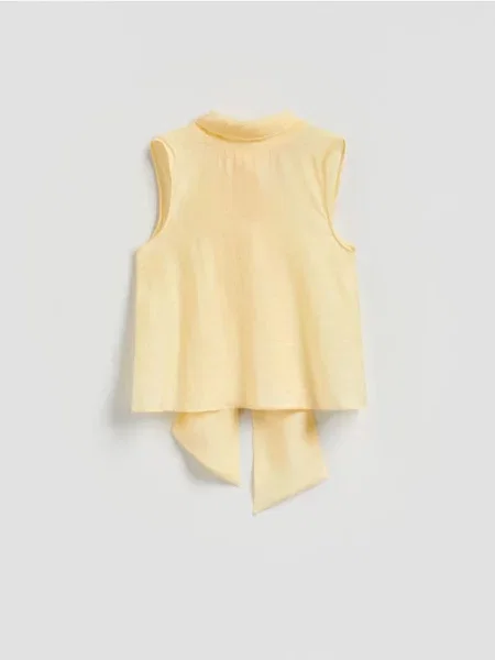 Reserved Bluză cu șnur galben-deschis galben