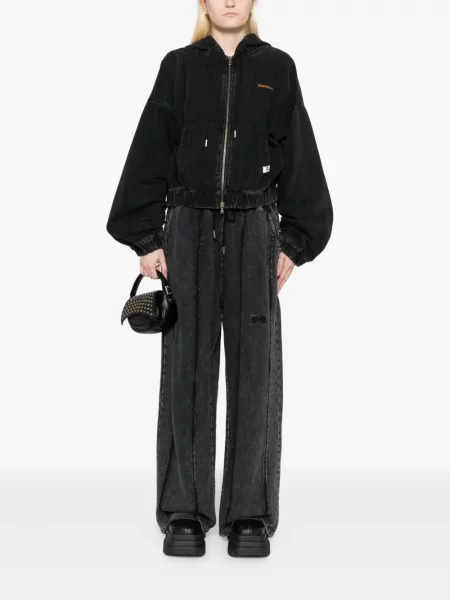 Geacă Mini Cream cu broderie negru