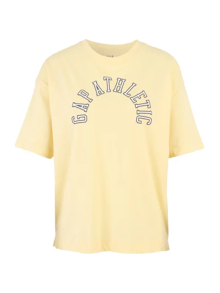 Gap Petite Tricou galben pastel / negru alb