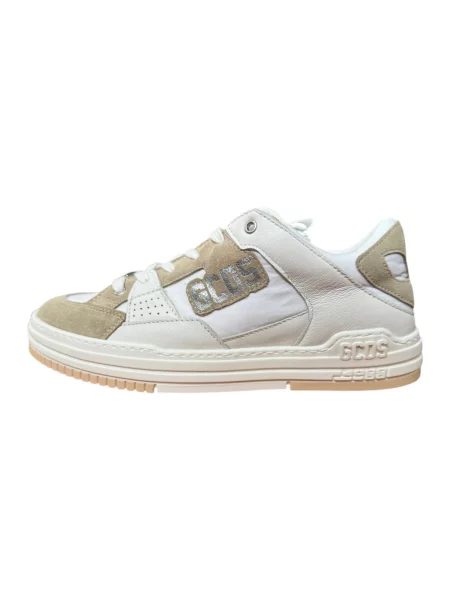 Sneakersy Gcds skórzane beżowe